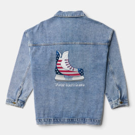 アメリカのアイスホッケー スケート デニムジャケット