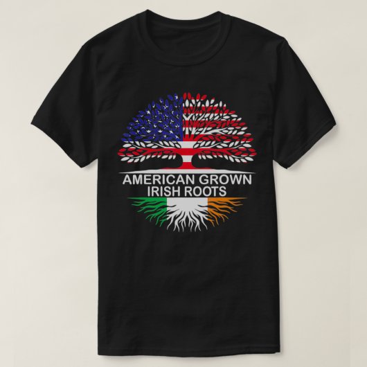 アメリカのアイリッシュルーツアイルランド国旗 Tシャツ (デザイン正面)
