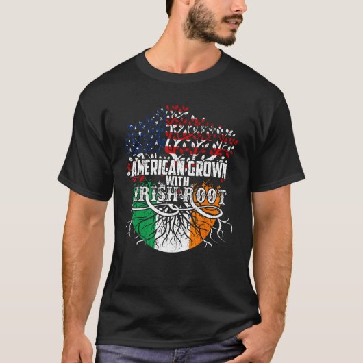 アメリカのアイルランドの根の旗アイルランドSt patricks Tシャツ (正面)