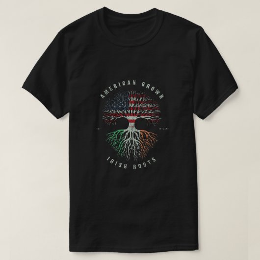 アメリカのアイルランドの根アイルランド州旗グリーンアイルランド Tシャツ (デザイン正面)