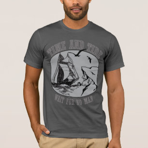 アメリカのアパレルシャツを買う船乗りの時間と潮 Tシャツ