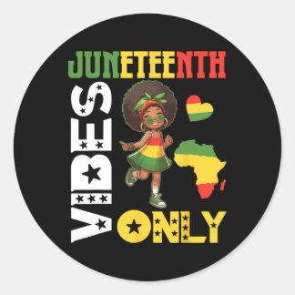 アメリカのアフリカ系少女がジューンティーンスの気分で踊る オンリー ラウンドシール