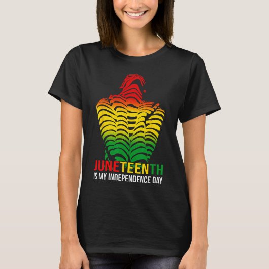 アメリカのアフリカ1865年の独立記念日か Tシャツ (正面)
