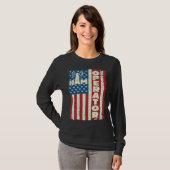 アメリカのアマチュア無線家 USフラグ ビンテージ アメリカ無線 Tシャツ (正面フル)