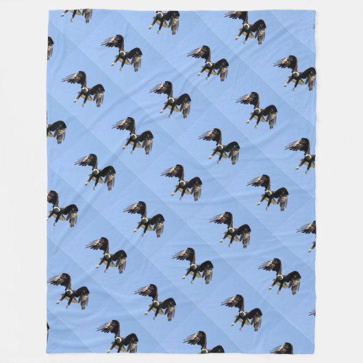 アメリカのアメリカの愛国芸術を誇るハゲのワシ フリースブランケット (正面)