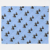 アメリカのアメリカの愛国芸術を誇るハゲのワシ フリースブランケット (正面(横))