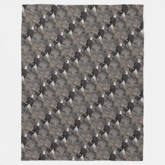 アメリカのアメリカの愛国芸術を誇るハゲのワシ フリースブランケット (正面)