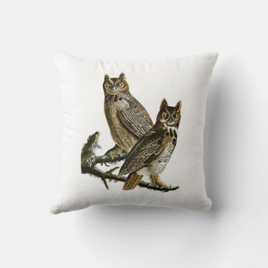 アメリカのアメリカワシミミズクのジョンAudubonの鳥 クッション (裏面)