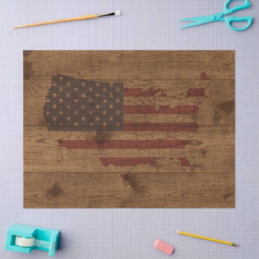 アメリカのアメリカ国旗を掲げ素朴て国土を守る 薄葉紙 (クラフト)