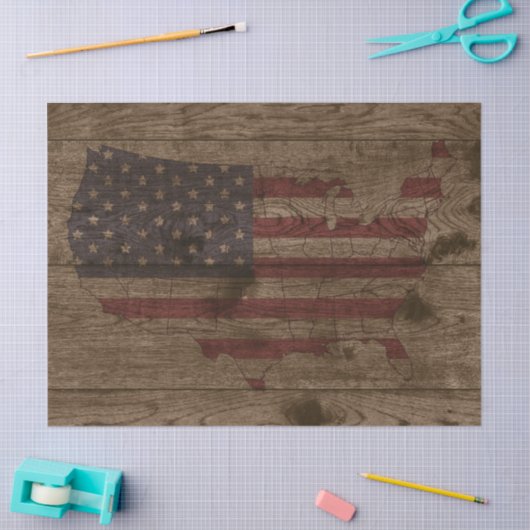 アメリカのアメリカ国旗を掲げ素朴て国土を守る 薄葉紙 (クラフト)