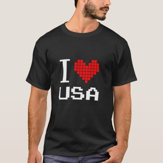 アメリカのアメリカ楽しむ愛国的な統一された州が大好き Tシャツ (正面)