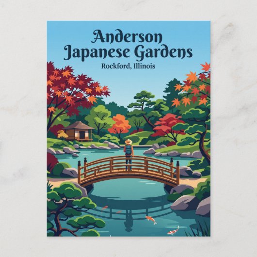 アメリカのアンダーソン日本庭園 ポストカード (正面)