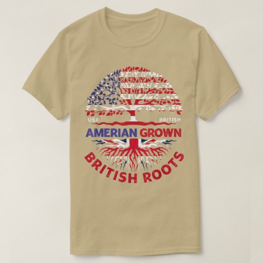 アメリカのイギリスのルーツ英国国旗 Tシャツ (デザイン正面)