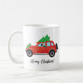アメリカのイギリス人がクリスマスカーを運転 コーヒーマグカップ (左)