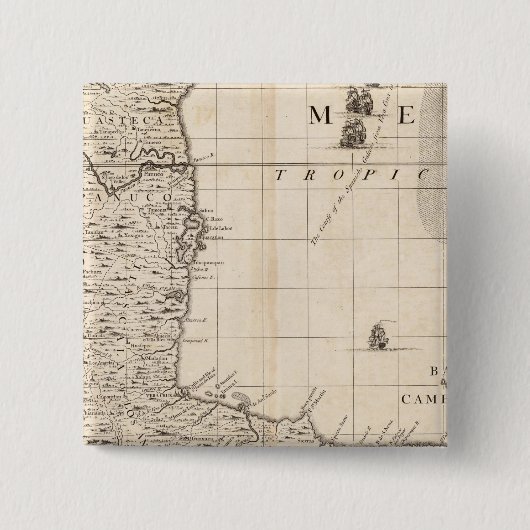 アメリカのイギリス帝国地図13 缶バッジ (正面)