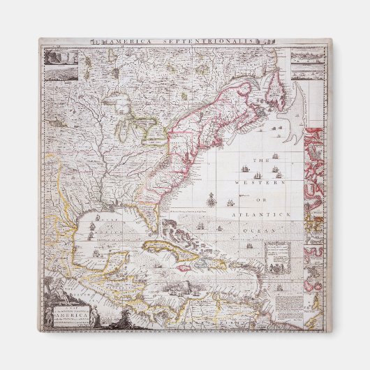 アメリカのイギリス帝国地図 マグネット (正面)