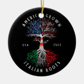 アメリカのイタリアンルーツイタリア国旗 セラミックオーナメント (正面)