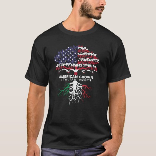 アメリカのイタリアンルーツ7月第4シャツ Tシャツ (正面)