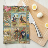 アメリカのイラストレーションの19世紀な鳥 キッチンタオル (四つ折り)