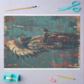 アメリカのインドのチーフデジタルアートシリーズのデコページ 薄葉紙 (クラフト)