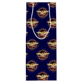 アメリカのイーグルと国旗、ブルーブルーワイン抱き枕 ワインギフトバッグ (裏面)