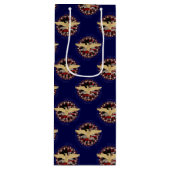 アメリカのイーグルと国旗、ブルーブルーワイン抱き枕 ワインギフトバッグ (正面)