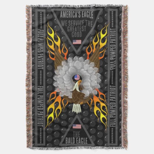 アメリカのイーグルフル揚送愛国者 スローブランケット (正面縦)