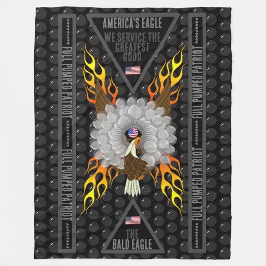 アメリカのイーグルフル揚送愛国者 フリースブランケット (正面)