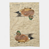 アメリカのウィゲオンビーチ キッチンタオル (縦)