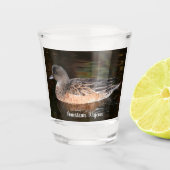 アメリカのウィゲオン野生動物写真 ショットグラス (正面)