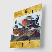 アメリカのウィジョンは岩の上にひるむ スクエア壁時計 (傾斜)