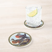 アメリカのウィドジョンは岩の上でアヒルをする コースター (側面)