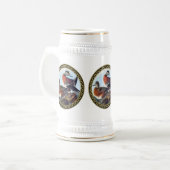 アメリカのウィドジョンは岩の上でアヒルをする ビールジョッキ (正面左)