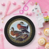 アメリカのウィドジョンは岩の上でアヒルをする ペーパープレート (パーティー)