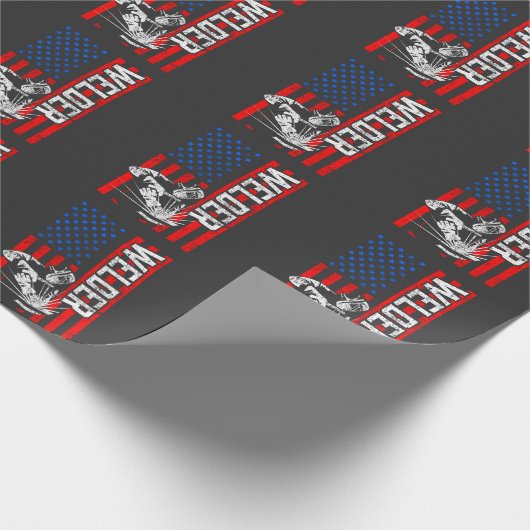 アメリカのウェルダー誇りを持った夫 ラッピングペーパー (角)