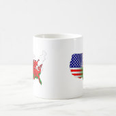 アメリカのウェールズ国旗の地図 コーヒーマグカップ (中央)