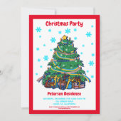 アメリカのウクライナのクリスマスツリーをパーソナライズ 招待状 (正面)
