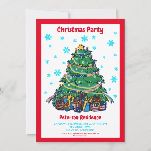 アメリカのウクライナのクリスマスツリーをパーソナライズ 招待状 (正面)