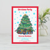 アメリカのウクライナのクリスマスツリーをパーソナライズ 招待状 (スタンド正面)