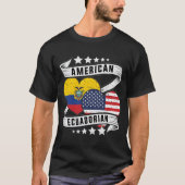 アメリカのエクアドル国旗のシャツ、ハーフ・エクアドル Tシャツ (正面)