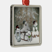 アメリカのエスキモが雪を降ろす メタルオーナメント (右)