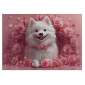 アメリカのエスキモとバラ – バレンタインデー カッティングボード (正面)