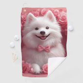 アメリカのエスキモとバラ – バレンタインデー ゴルフタオル (インサイチュ)