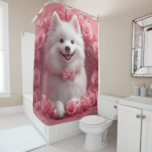 アメリカのエスキモとバラ – バレンタインデー シャワーカーテン (インサイチュ)