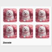 アメリカのエスキモとバラ – バレンタインデー スクエアシール (シート)