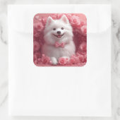 アメリカのエスキモとバラ – バレンタインデー スクエアシール (バッグ)