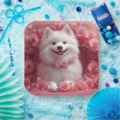 アメリカのエスキモとバラ – バレンタインデー ペーパープレート (パーティー)