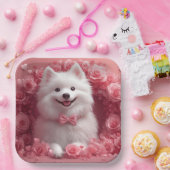 アメリカのエスキモとバラ – バレンタインデー ペーパープレート (パーティー)