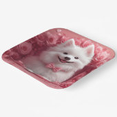 アメリカのエスキモとバラ – バレンタインデー ペーパープレート (傾斜あり)