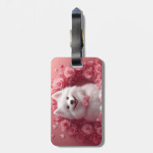 アメリカのエスキモとバラ – バレンタインデー ラゲッジタグ (裏面縦)